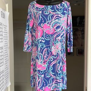 Lilly Pulitzer Dress in pretty periwinkle, pink, aqua pattern
